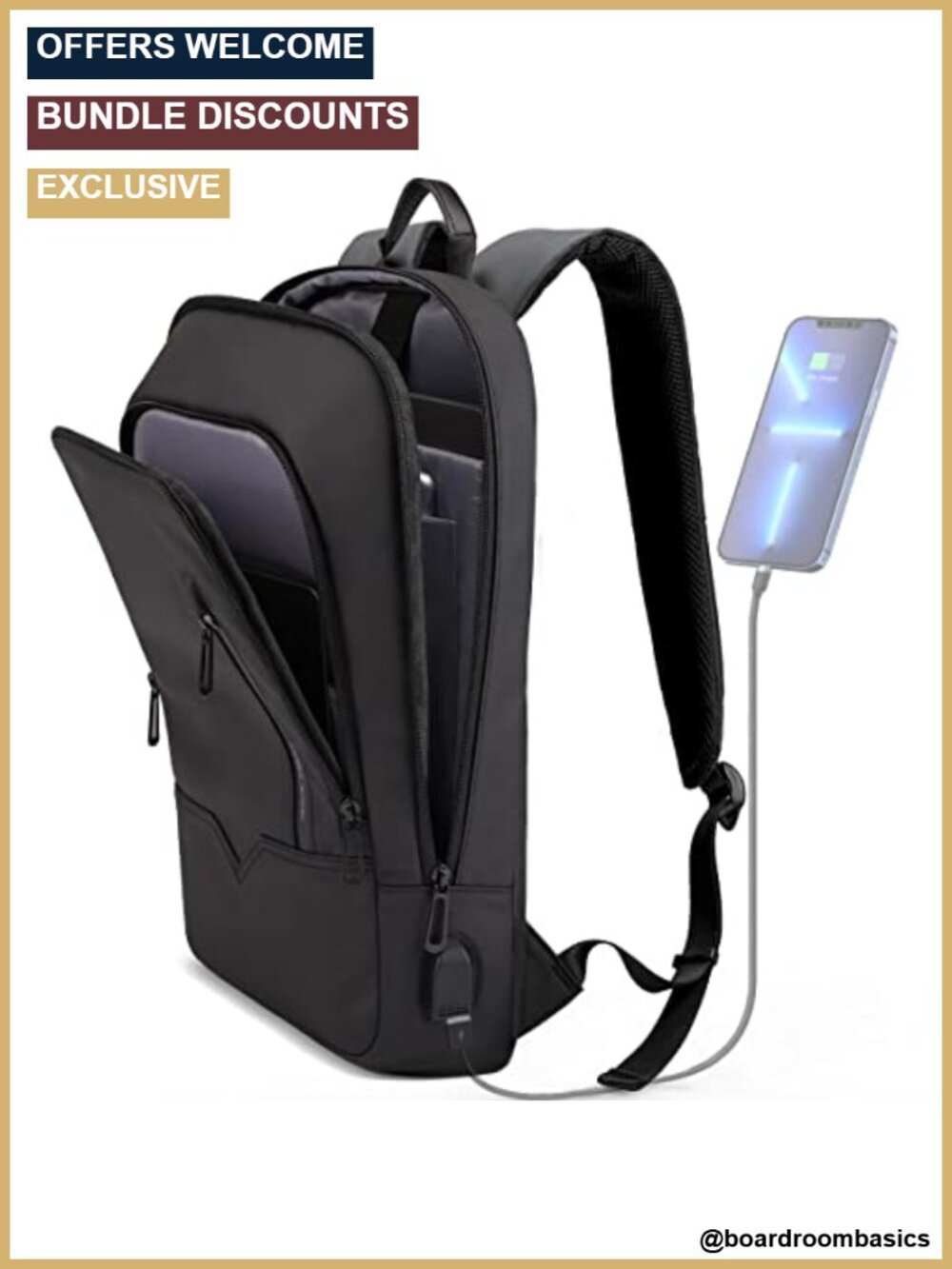 Slim Laptop Backpack for 15.6 Inch Computer Business Travel Bag